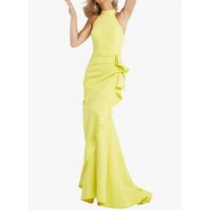 NEW JOVANI draped skirt high neck dress in citrus
